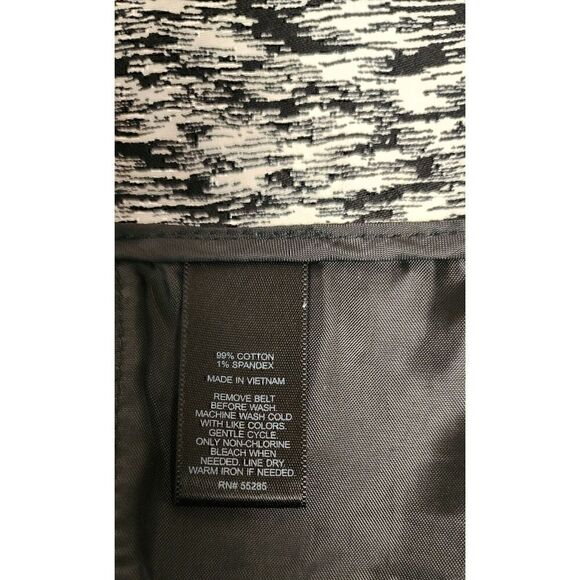 Express Chino Shorts Flat Front Cuffed Hem Black/White Size 10 - Picture 5 of 6